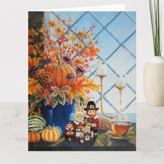 Carte Feuilles d'automne, citrouilles, Thanksgiving Nest (Devant)