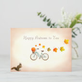 Carte Feuilles d'automne & Écureuil Joyeux messages d'au (Debout devant)