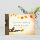 Carte Feuilles d'automne et verset biblique Salutations  (Debout devant)