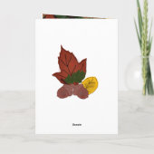 Carte Feuilles d'automne glands baies amis merci de votr (Dos)