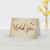 Carte Feuilles d'automne Merci (Fleur jaune)