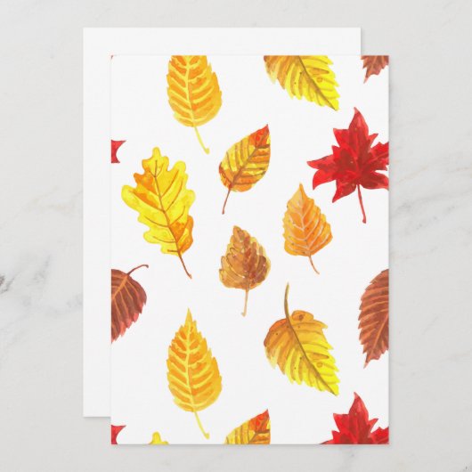 Carte Feuilles d'automne motif (Devant / Derrière)