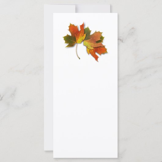 Carte Feuilles D'Automne Orange Et Doré (Devant)