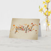 Carte Feuilles d'automne reconnaissantes pour un ami (Fleur jaune)