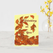 Carte Feuilles d'automne salutation (Fleur jaune)