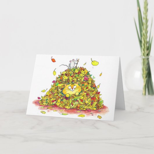 Carte Feuilles d'automne Salutation (Devant)