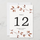 Carte Feuilles d'automne simples Grand Mariage Numéro de (Devant)