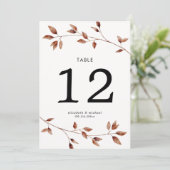 Carte Feuilles d'automne simples Grand Mariage Numéro de (Debout devant)