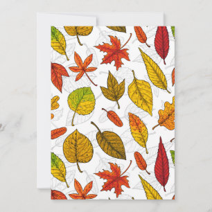 Carte Feuilles d'automne sur blanc