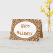 Carte Feuilles d'automne torsadées Frame Happy Halloween (Fleur jaune)