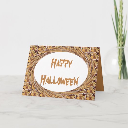 Carte Feuilles d'automne torsadées Frame Happy Halloween (Devant)