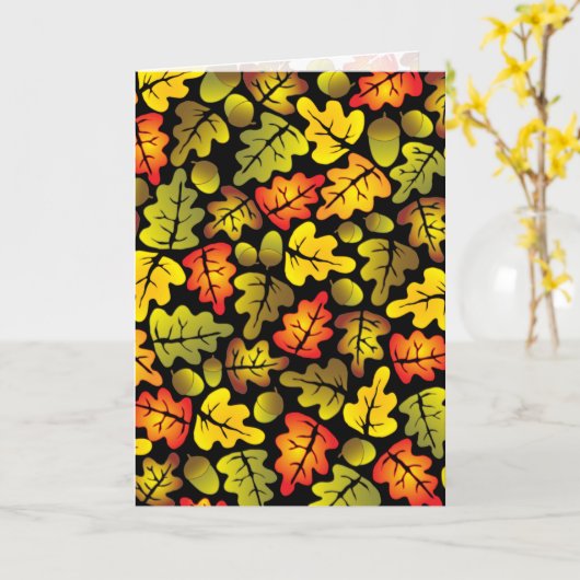 Carte feuilles de chêne d'automne (Fleur jaune)