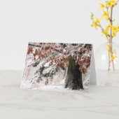 Carte Feuilles de chêne neigeux (Fleur jaune)