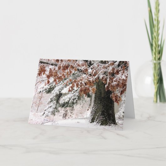Carte Feuilles de chêne neigeux (Devant)