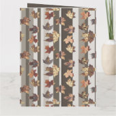 Carte Feuilles de couleur automne rayées (Dos)