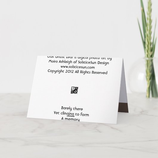 Carte Feuilles de fantôme de chêne (Dos)