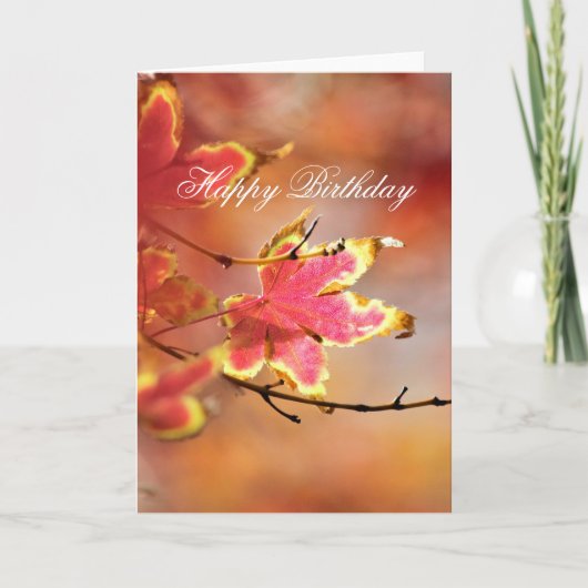 Carte Feuilles de Floraison d'Automne "Anniversaire" (Devant)