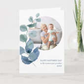 Carte Feuilles de l'Eucalyptus photo ronde Bonne fête de (Devant)