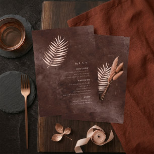 Carte Feuilles de palmier au coucher de soleil en cuivre