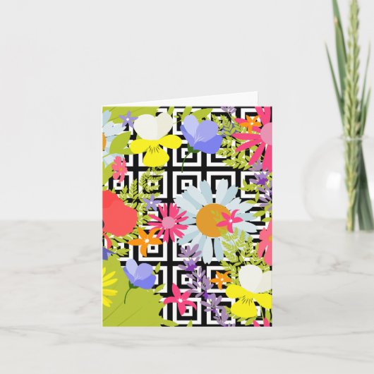 Carte Feuilles De Palmiers Et Fleurs (Devant)