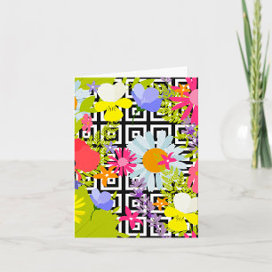 Carte Feuilles De Palmiers Et Fleurs