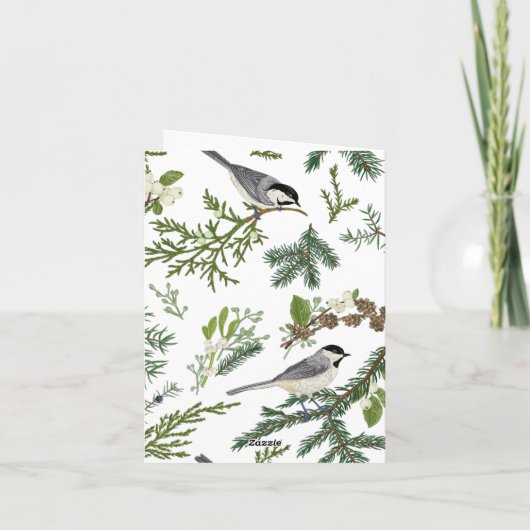 Carte Feuilles de pin oiseau  (Dos)