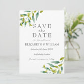 Carte Feuilles de Prairie Vert Save the Date (Debout devant)