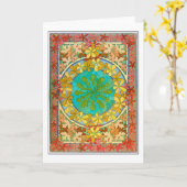 Carte Feuilles de style Art Nouveau, Mucha (Fleur jaune)