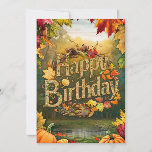 Carte Feuilles D'Érable Chaudes Automne automne Bonne An (Devant)