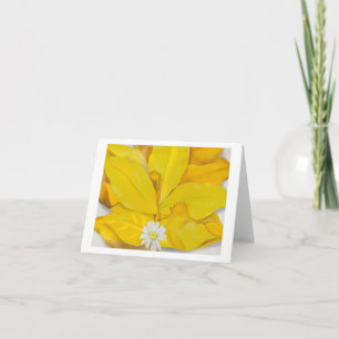 Carte Feuilles d'Hickory jaune avec Daisy par O'Keeffe,