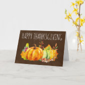 Carte Feuilles et légumes Citrouilles Bons thanksgivings (Fleur jaune)