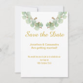 CARTE FEUILLES EUCALYPTUS ENREGISTRER LA DATE (Devant)