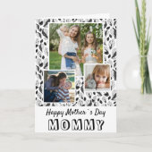 Carte Feuilles noirs et blancs Bonne fête des mères 3 Ph (Devant)