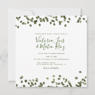 Carte Feuilles qui Tombent Automne Mariage Rustique
