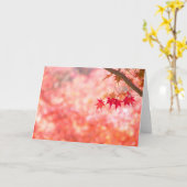 Carte Feuilles rouges (Fleur jaune)