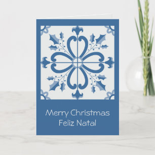 Carte Feuilles saints de Noël et pétales de fleurs