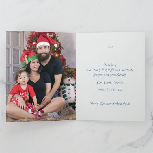 Carte Feuilles saints de Noël et pétales de fleurs (Intérieur)