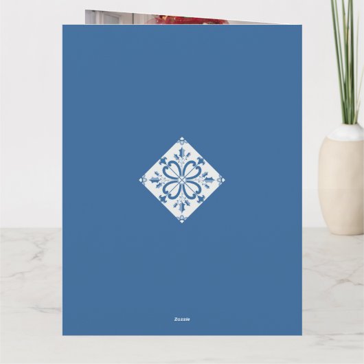 Carte Feuilles saints de Noël et pétales de fleurs (Dos)