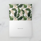 Carte Feuilles tropicaux Faux Gold Foil Merci (Intérieur)