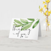 Carte Feuilles vertes pensée pour vous encouragement (Fleur jaune)