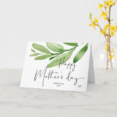 Carte Feuilles verts heureux cadeau de la fête des mères (Fleur jaune)