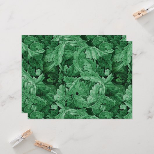 Carte Feuilles verts (par William Morris) (Devant/Arrière en situation)