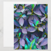 Carte Feuilles violets enchantés (Devant / Derrière)