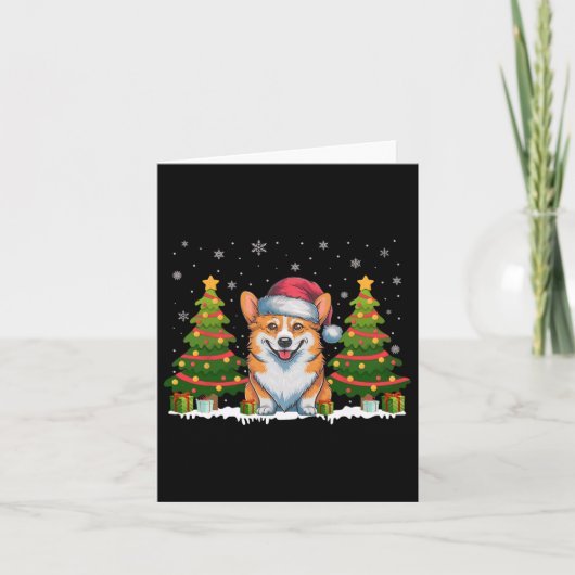 Carte Feux d'arbre de Noël Corgi Chien de Noël Noel (Devant)
