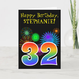 Carte Feux d'artifice d'amusement + Motif "32"