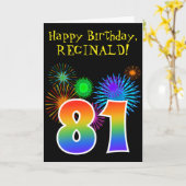 Carte Feux d'artifice d'amusement + Motif "81" (Fleur jaune)