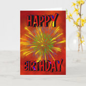 Carte Feux d'artifice d'anniversaire (Fleur jaune)