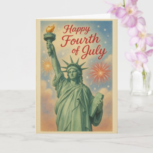 Carte Feux d'artifice de la statue de la Liberté (Orchidée)