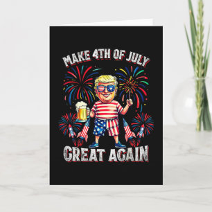 Carte Feux d'artifice Drôle Trump Patriotique Américain