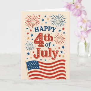 Carte Feux d'artifice du 4 juillet félicitations